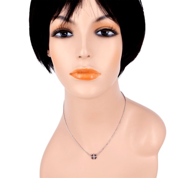 Bohemian Garnet Four Leaf Clover Necklace