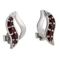 thumbnail image 1 of Bohemian Garnet Post Back  Wave Earrings, 1 of 4