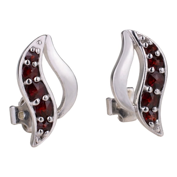 Bohemian Garnet Stud Earrings