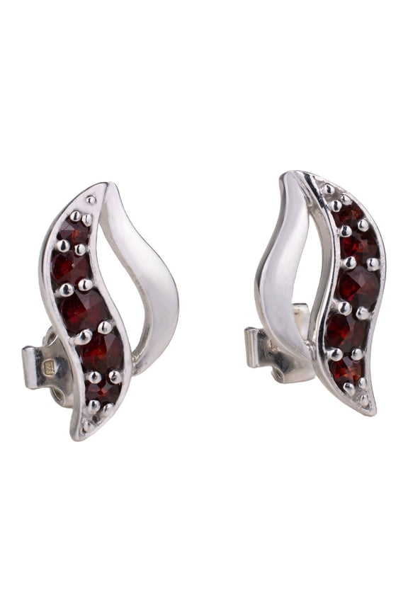 Bohemian Garnet Stud Earrings
