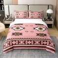 thumbnail image 1 of Bohemian Geometric 100 Percent Cotton Duvet Cover,Theme Aztec Bedding Set,Arrow Comforter Cover,Western Country Style Bed Sets with 2 Pillowcases Full Bedroom Decor,Pink, 1 of 5