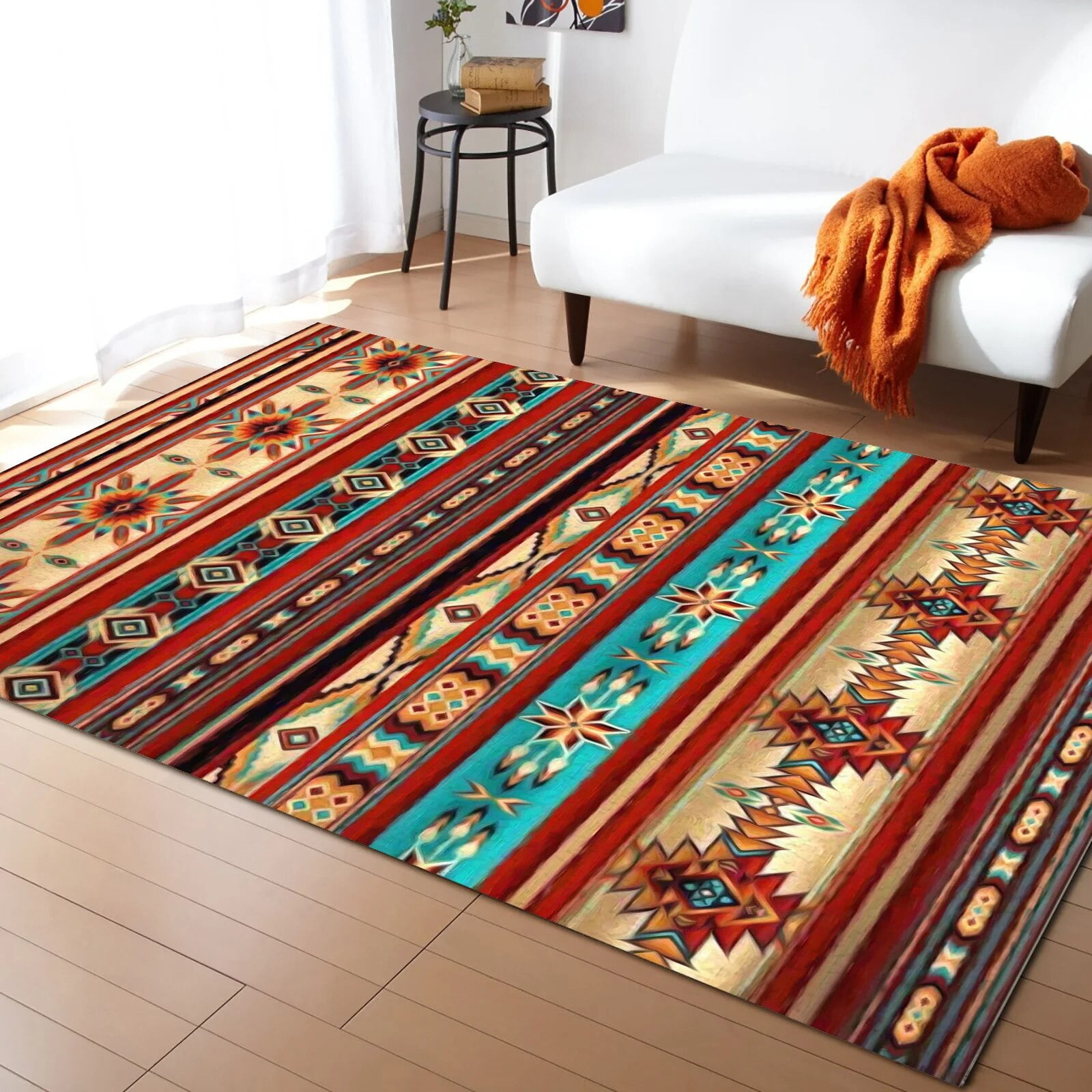 Bohemian Geometric Art Living Room Carpet Coffee Table Floor Mat Study