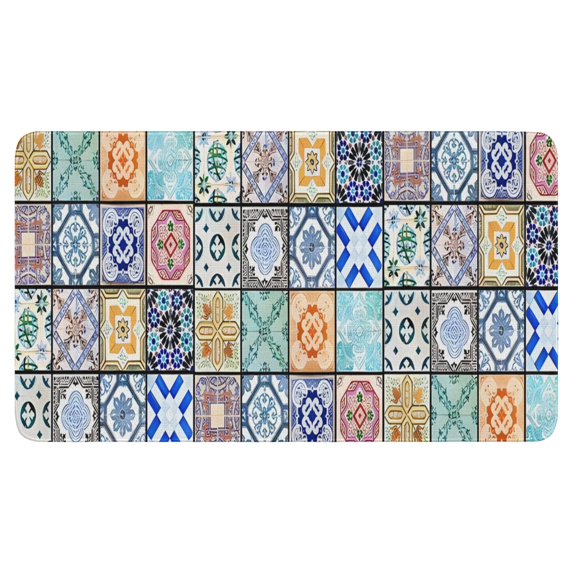 Bohemian Geometric Design (4) Door Mat 30 X 17 Inch Welcome Doormat Indoor Outdoor Entrance Floor Mat Non Slip Spring Summer Decor Rubber Mats
