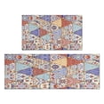 thumbnail image 1 of Bohemian Geometric Diamond Design Kitchen Rugs and Mats Sets Of 2, Funny Kitchen Decoration Rubber Backing Non-Slip Absorbent Mats for Sink Waterproof Runner Rug for Laundry Room 17x30+17x48inch, 1 of 7