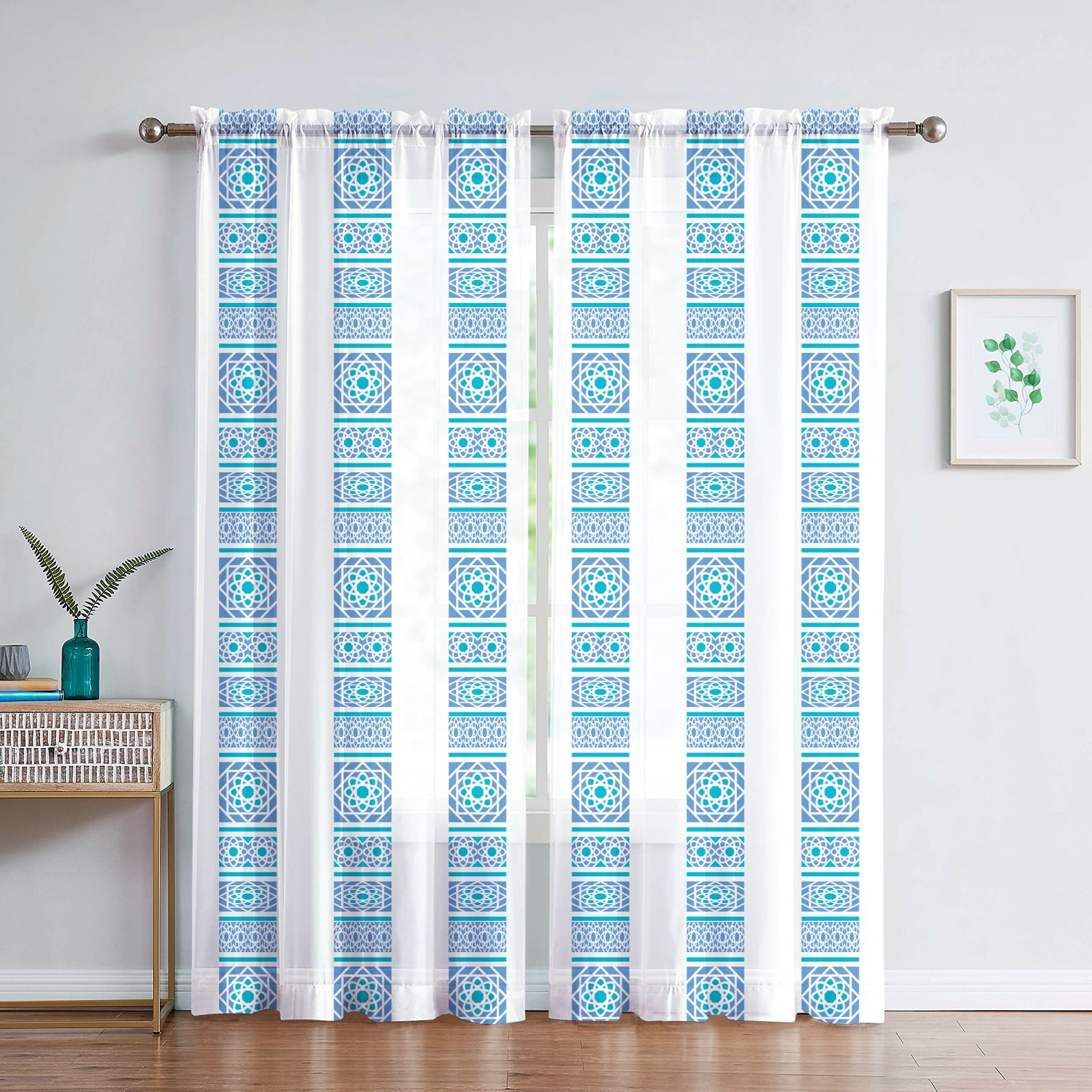 Bohemian Geometric Pattern Sheer - Bohemian Geometric Pattern Sheer Voile Curtain Exotic Lines Print Window Tulle Curtains For Living Room Bedroom Window R 3059e289 1b24 4b9e 91d2 951211725272.6e35708a634e0563b4fa6a7df4978217 