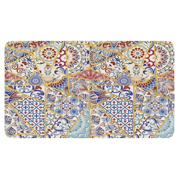 Bohemian Geometric Patterns (5) Door Mat Welcome Door Mat for Front Door, Home Entrance, Yard, Floor, Patio, Non Slip Spring Summer Welcome Mat Indoor Outdoor Doormat 30"*17"
