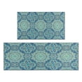 thumbnail image 1 of Bohemian Geometric Patterns Kitchen Rugs and Mats Sets Of 2, Funny Kitchen Decoration Rubber Backing Non-Slip Absorbent Mats for Sink Waterproof Runner Rug for Laundry Room 17x30+17x48inch, 1 of 7