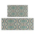 thumbnail image 1 of Bohemian Geometric Patterns Kitchen Rugs and Mats Sets Of 2, Funny Kitchen Decoration Rubber Backing Non-Slip Absorbent Mats for Sink Waterproof Runner Rug for Laundry Room 17x30+17x48inch, 1 of 7
