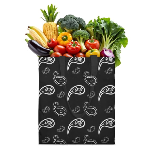 Bohemian Geometric Plaid Reusable Washable Foldable Shopping Tote - Spacious Grocery Bag with Durable Design