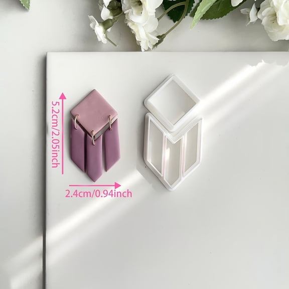 Bohemian Geometric Polymer Clay Pastry Cutters Pattern Stamps Set for DIY Jewelry Making - High-Precision Plastic Molds for Handmade Earrings and Pendants