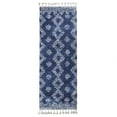 thumbnail image 1 of Bohemian Geometric Shag Indoor Tassel Runner Rug, Cream/Blue, 2' 7" x 8', 1 of 6