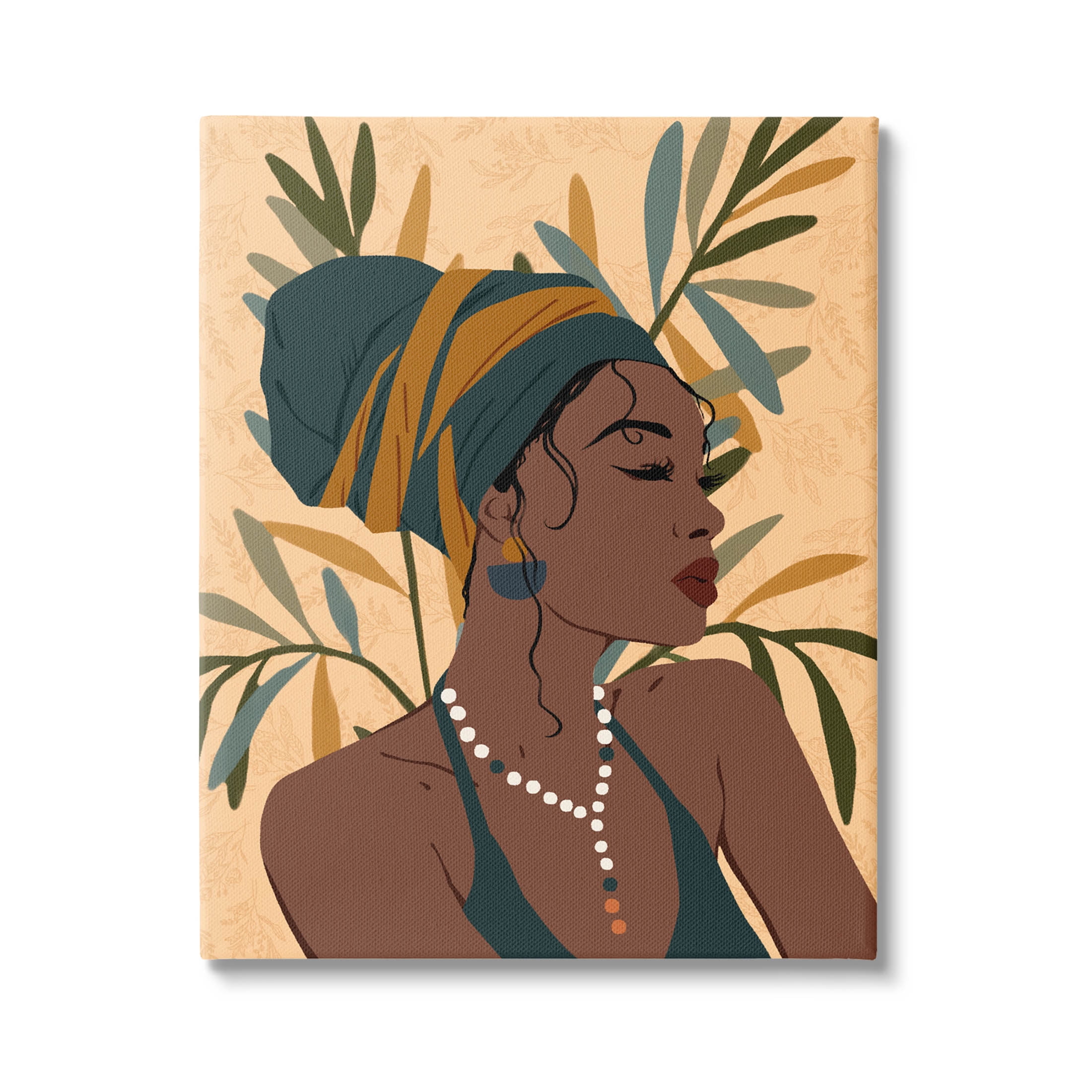 Bohemian Girl Botanical Leaves Botanical & Floral Graphic Art Gallery Wrapped Canvas Print Wall Art