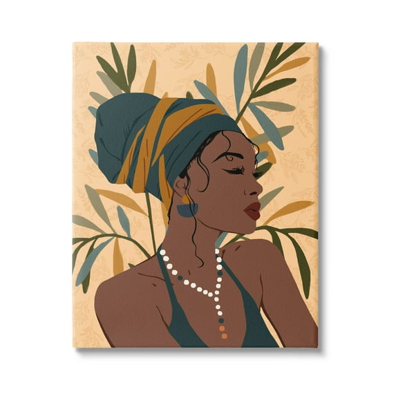 Bohemian Girl Botanical Leaves Botanical & Floral Graphic Art Gallery Wrapped Canvas Print Wall Art