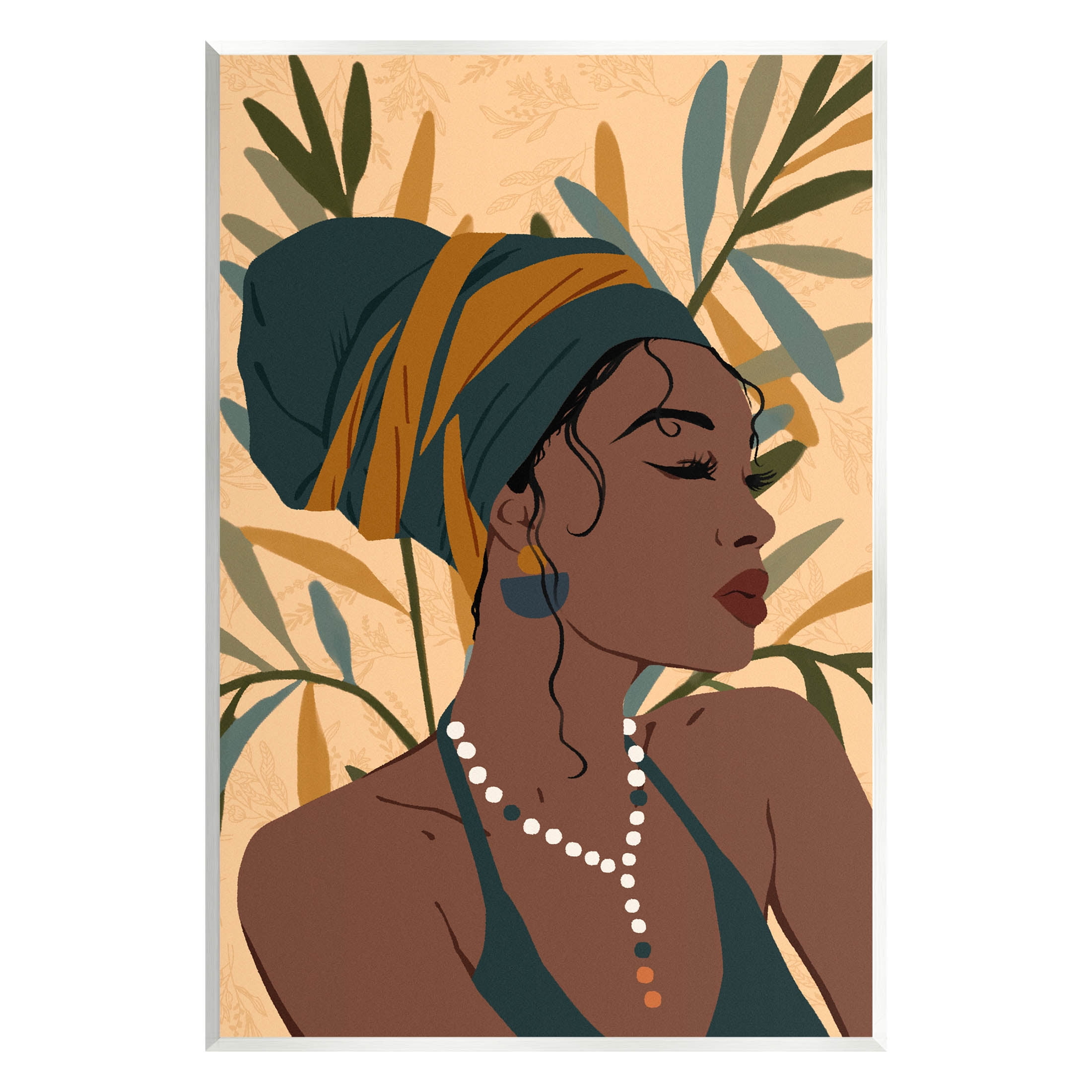 Bohemian Girl Botanical Leaves Botanical & Floral Graphic Art Unframed Art Print Wall Art