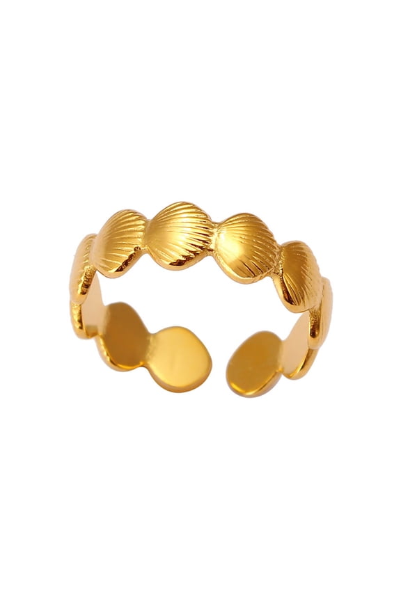 Bohemian Gold Shell Starfish Adjustable Rings for Women ummer Ocean Punk Jewelry - Seashell Small