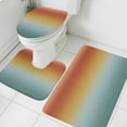 thumbnail image 1 of Bohemian Gradient Green Bathroom Rugs Set Modern Minimalist Orange Yellow Ocean Beach Non Slip Absorbent Soft Bath Mats 3 Piece Set with Bathroom Rug, U-Shaped Floor Mat, Toilet Seat Cover Large Size, 1 of 9