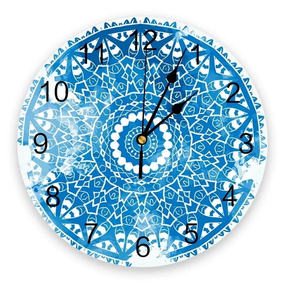 Bohemian Green Mandala 3D Wall Clock Modern Design Brief Living Room Decoration Kitchen Clock Art Wall Watch Home Decor(10 Inch)