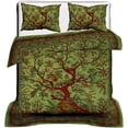 thumbnail image 1 of Bohemian Green Tree of Life Mandala Bedspread Indian Duvet Cover Handmade Doona Sets Hippie Queen Size Bedding Quilts Cover Bedroom Bedspread Green Duvet cover (Queen 90X85 Inches Approx), 1 of 1