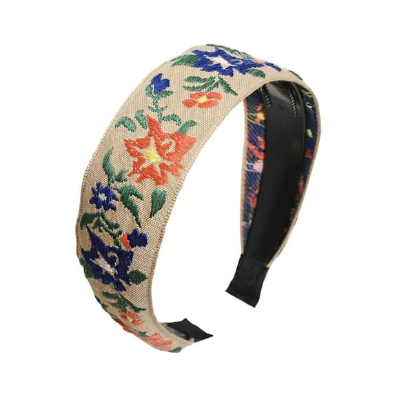 Bohemian Hair Band Embroidery Retro Ethnic Style Belt Teeth Headband Clip for Women Fashion Accessories