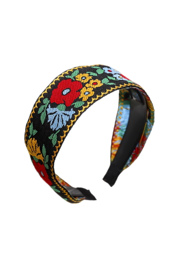 Bohemian Hair Band Embroidery Retro Ethnic Style Belt Teeth Headband Hair Clip for Stylish Accessories