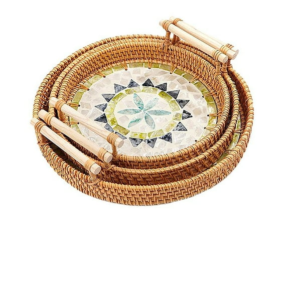 Bohemian Hand-Woven 3-Piece Rattan Basket Set