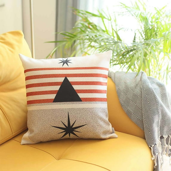 Bohemian Handmade Decorative Throw Pillow Abstract Jacquard 18" x 18" Multi-Color Square Pillowcase for Couch, Bedding