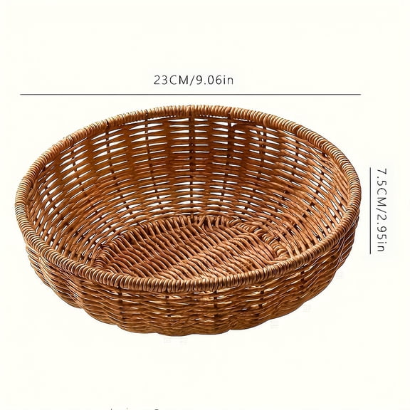 Bohemian Handmade Imitation Rattan Woven Basket for Bread Fruit Snacks Outdoor Picnics Multi-Scene Use Kitchen Table Decoration