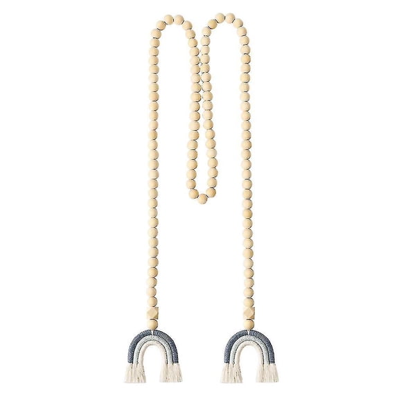 Bohemian Handmade Rainbow Tassel Curtain Hanging Nordic Style (gray)