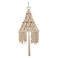 thumbnail image 1 of Bohemian Handmade Woven Christmas Tree Tapestry, children's living room bedroom decor with tassel, unique boho style, easy to hang for cozy winter festive ambiance, 1 of 5