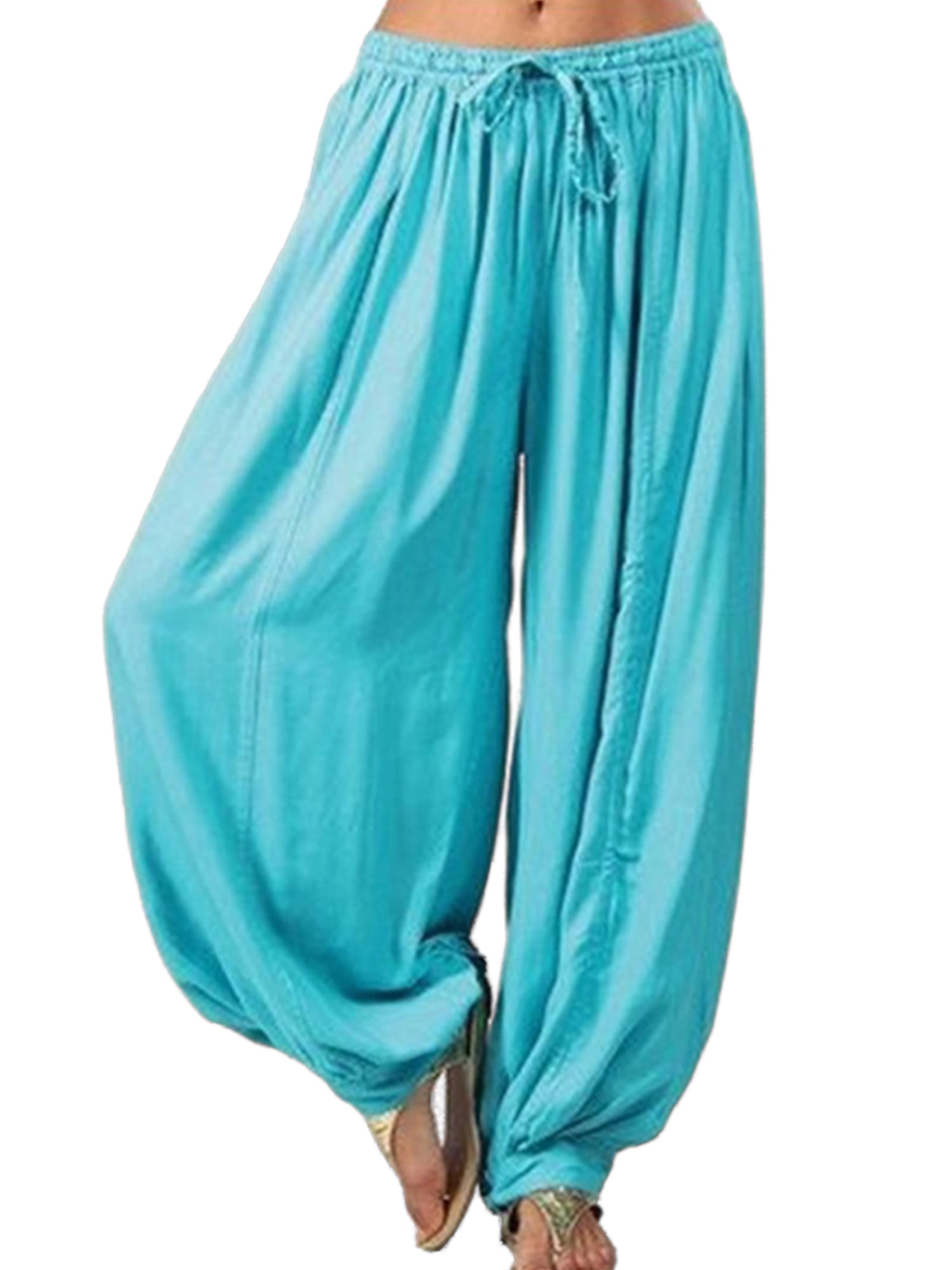 Bohemian Harem Pants for Women Lightweight Wide Leg Palazzo Pants