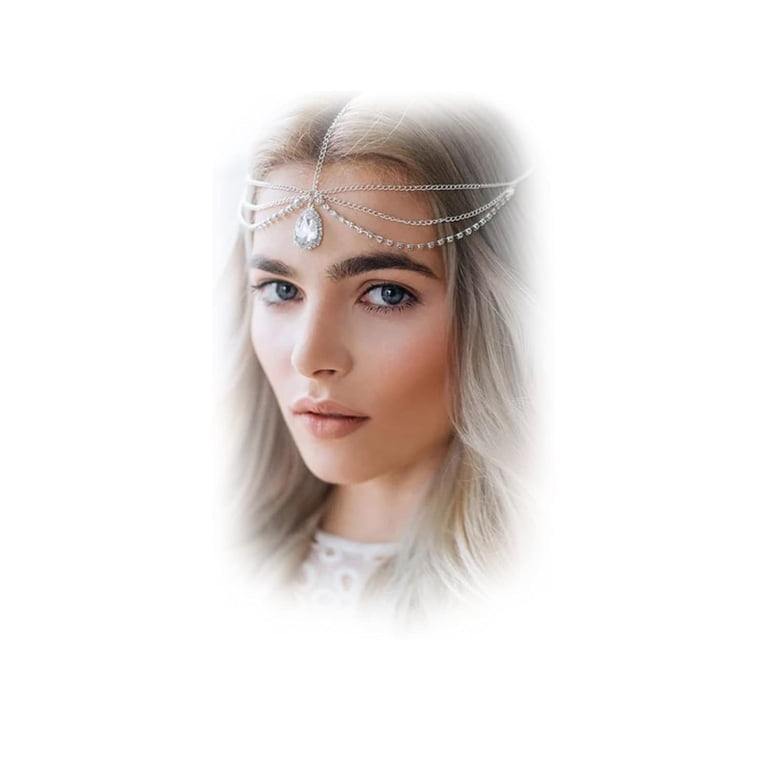 Bohemian Head Chain Crystal Teardrop Forehead Chain  display picture 1