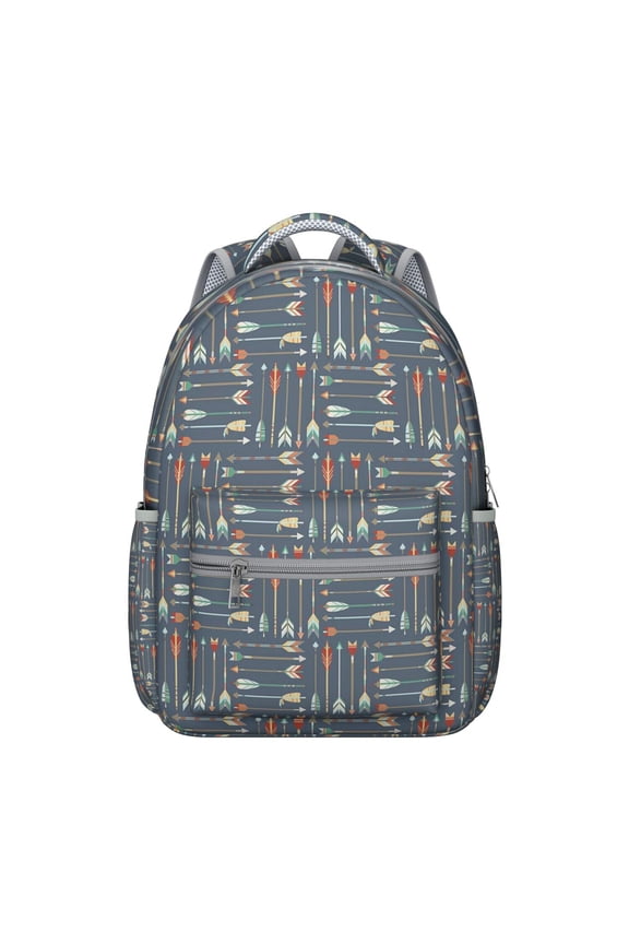 Bohemian Hippie Style Outdoor Backpack for Students, Large Capacity, Wear-Resistant and Waterproof, Pastoral Stripes Pattern School Backpack with Comfortable Padding and Adjustable Straps
