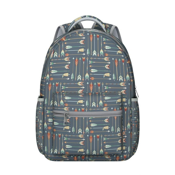 Bohemian Hippie Style Outdoor Backpack for Students, Large Capacity, Wear-Resistant and Waterproof, Pastoral Stripes Pattern School Backpack with Comfortable Padding and Adjustable Straps