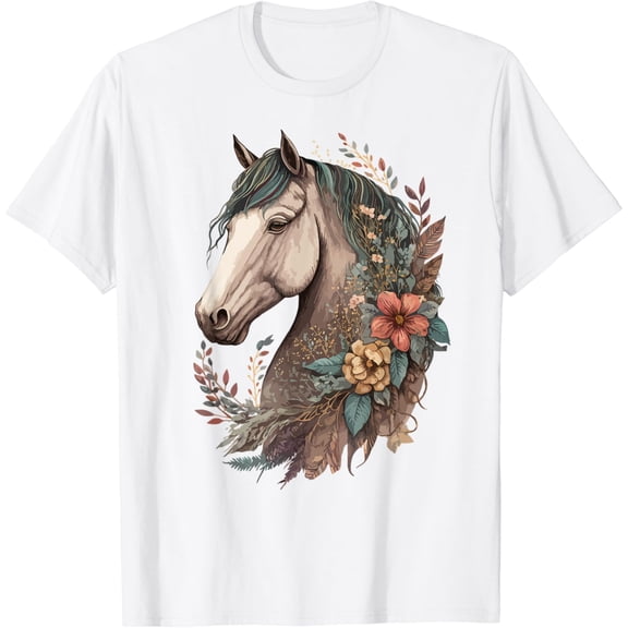 Bohemian Horse Girl Equestrian Riding T-Shirt All Size S-5Xl