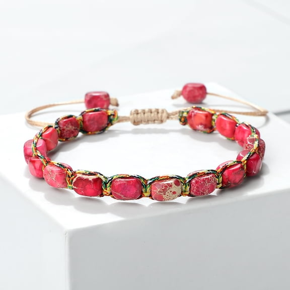 Bohemian Imperial Stone Beaded Bracelet Handmade Braided String Bangles Friendship Jewelry Gift Vintage Design Strand Bracelets