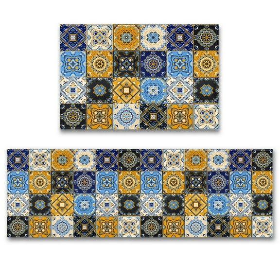 Bohemian Kitchen Floor Mat Non-slip Home Bath Mat Soft Water Absorbent Door Mat Long Bedside Area Rug Hallway Washable Carpet