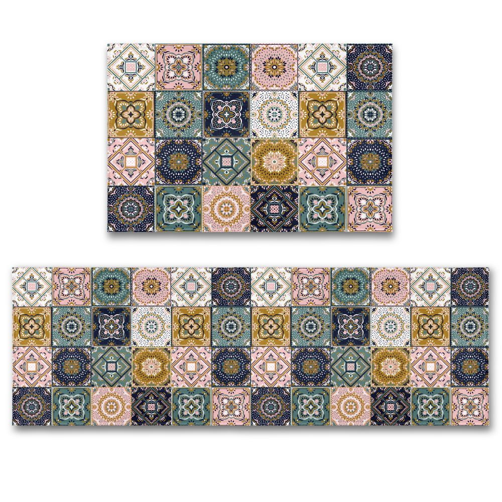 Bohemian Kitchen Floor Mat Nonslip Home Foot Mat Soft Water Absorbent