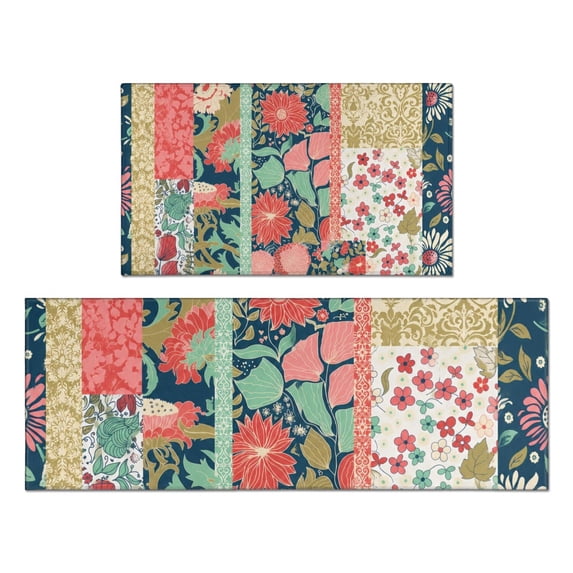 Bohemian Kitchen Mat 47x17 Practical Kitchen Rug Non-Slip Backing Absorbent Mat