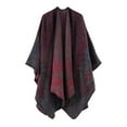 thumbnail image 1 of Bohemian Knit Poncho Shawl, Ethnic Print Cape for Women Travel Photography,160*135cm,26, 1 of 54