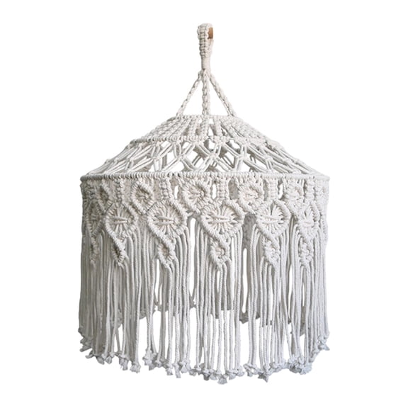 Bohemian Lamp Shade Macrame Pendant Light Cotton Rope Easy Installation for Restaurant Entryways