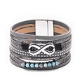 thumbnail image 1 of Bohemian Leather Wrap Multiple Strand Bracelets with Infinity Charm Chakra Beaded Magnetic Clasp Wristband for Women, 1 of 3