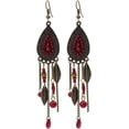 thumbnail image 1 of Bohemian Leaves Rice Beads Tassel Drop Earrings.Vintage Long Chain Tassel Dangle Earrings Indian Style Jewelry Gifts for Women, 1 of 5