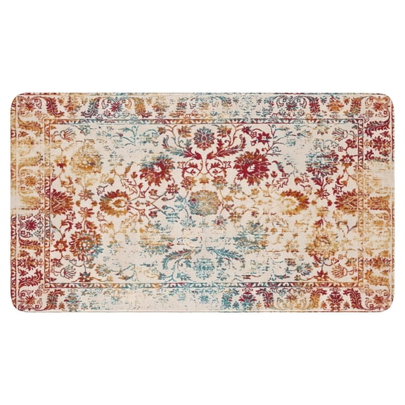 Bohemian Light Orange Carpet Door Mat 30 X 17 Inch Welcome Doormat Indoor Outdoor Entrance Floor Mat Non Slip Spring Summer Decor Rubber Mats