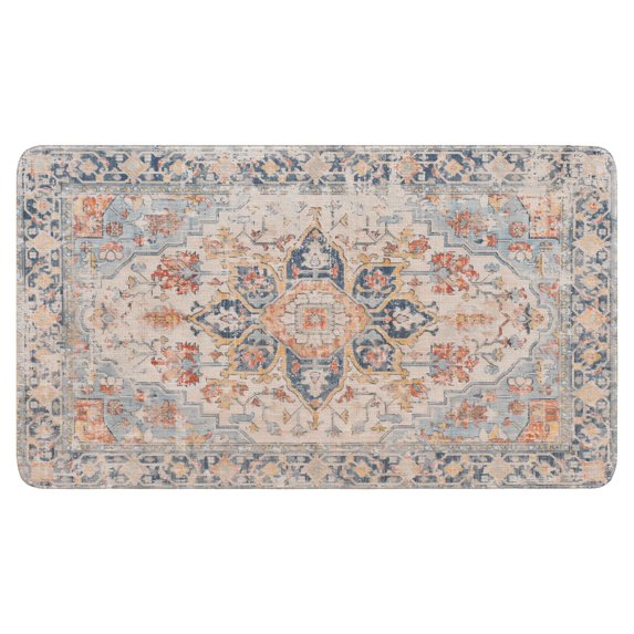Bohemian Light Orange Ethnic Pattern Rug Door Mat 30 X 17 Inch Welcome Doormat Indoor Outdoor Entrance Floor Mat Non Slip Spring Summer Decor Rubber Mats