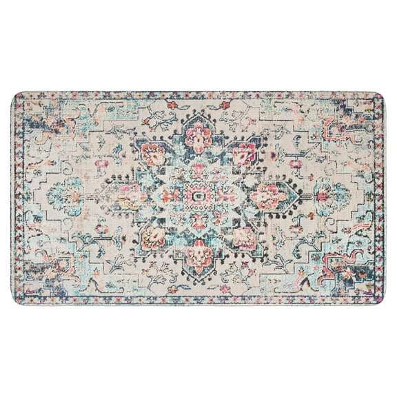 Bohemian Light Orange Ethnic Pattern Rug Door Mat 30 X 17 Inch Welcome Doormat Indoor Outdoor Entrance Floor Mat Non Slip Spring Summer Decor Rubber Mats