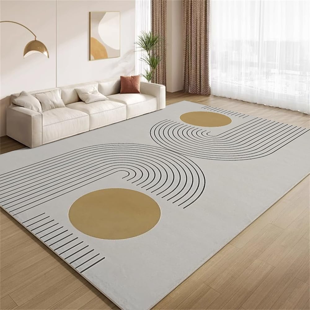 Bohemian Lines Rug 5x8ft Area Rugs Modern Mid Century Rugs Ultra Soft