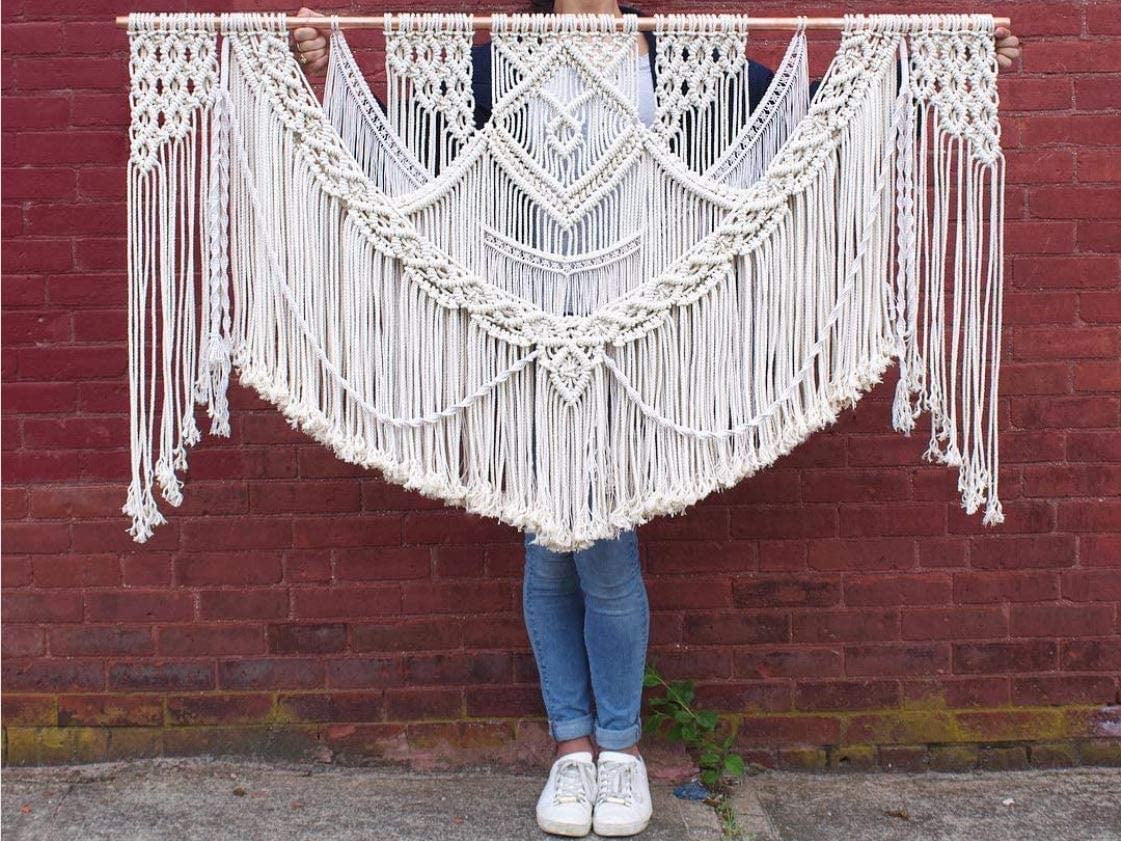 Bohemian Macrame Wedding Backdrop Decor Boho Chic Macrame Wall Hanging bohemian-macrame-wedding-backdrop-decor-boho-chic-macrame-wall-hanging