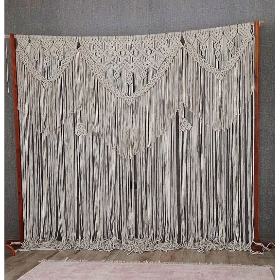 Bohemian Macrame Wedding Backdrop Decor Boho Chic Macrame Wall Hanging Style Macrame Tapestry Macrame Curtain & Macrame Arch