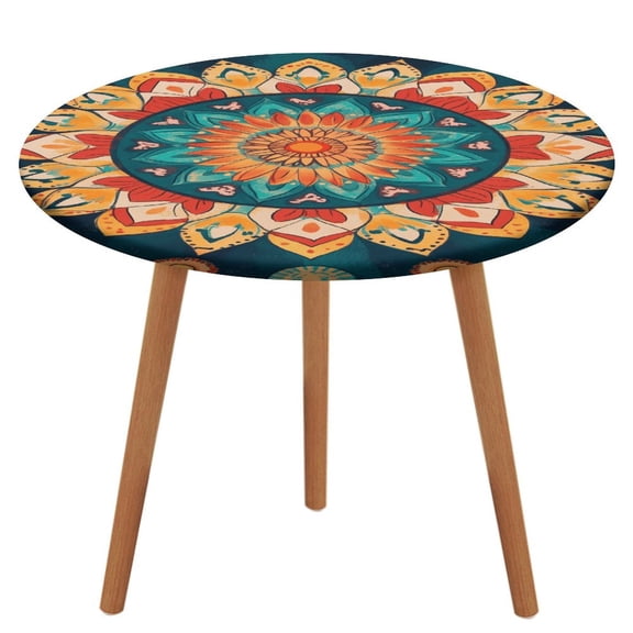 Bohemian Mandala (21) Round Fitted Tablecloth Elastic Table Cover Waterproof Dining for Indoor Outdoor Decor Table Cloth