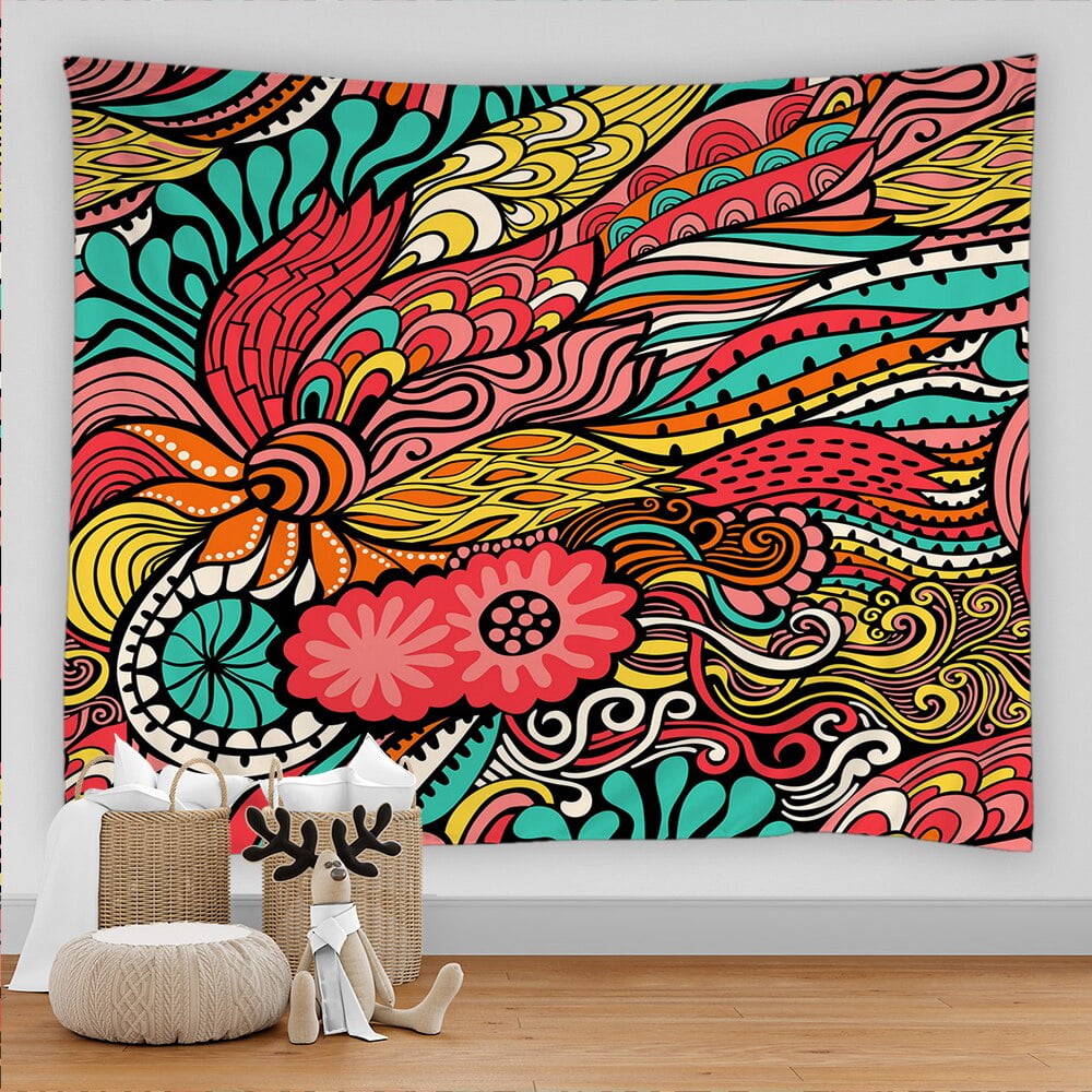 Bohemian Mandala 3D Print Big Tapestry Wall Hanging Hippie Psychedelic